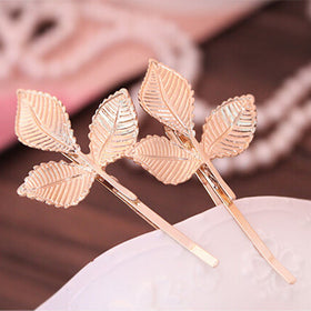 European Style Hair Accessories Fashion Lovely Leaves Metal Hairpin